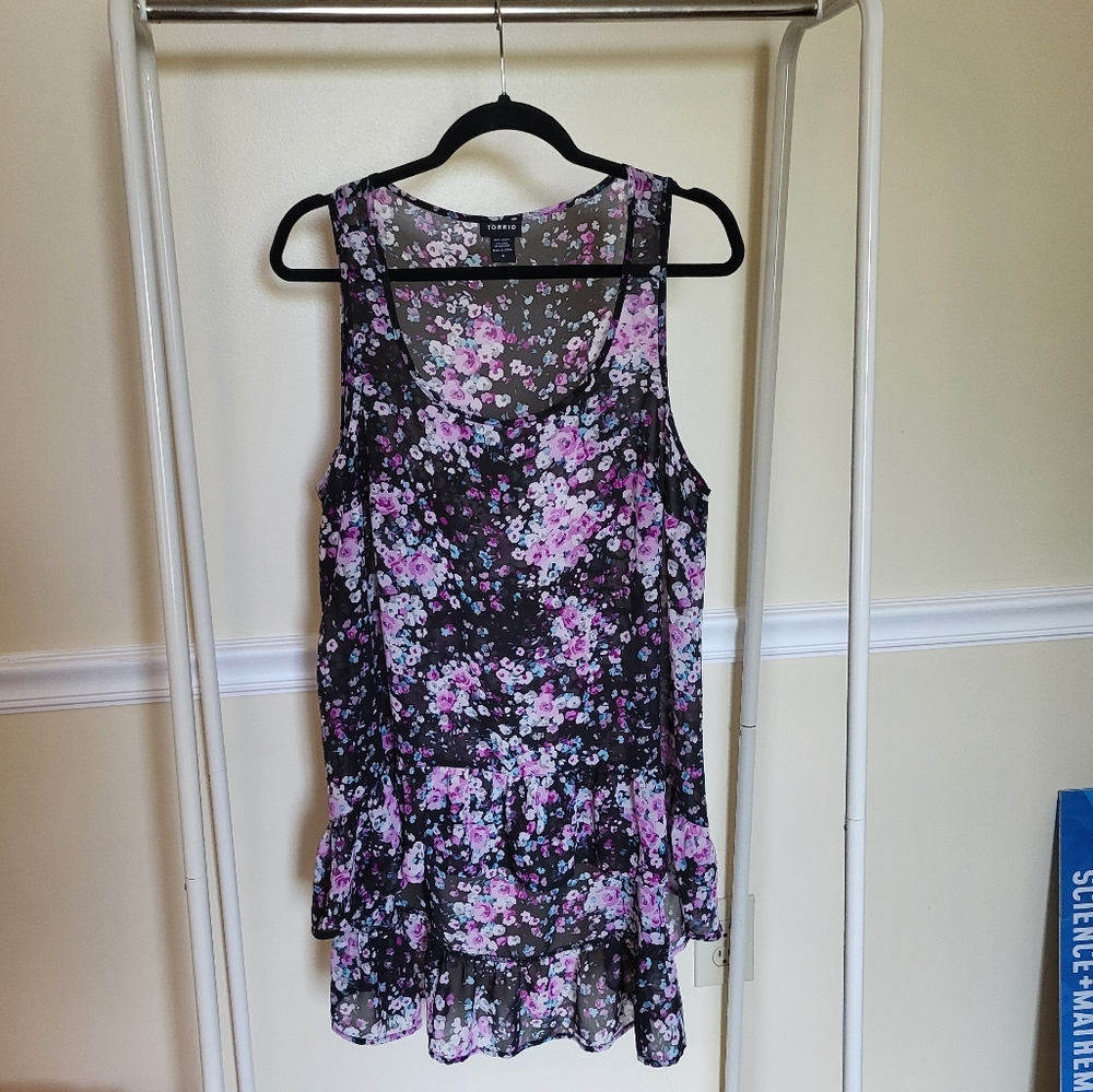 Torrid sheer floral high/low top